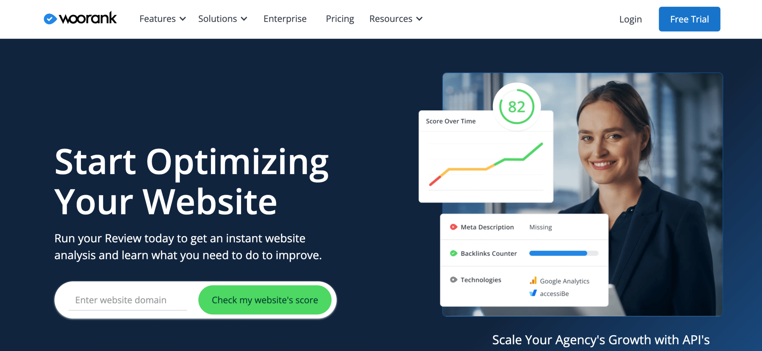 Woorank homepage